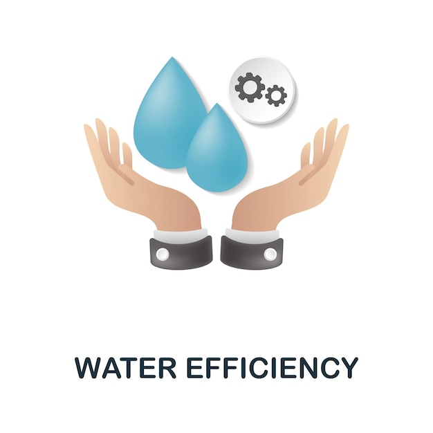 Water Efficiency icon 3d illustration from esg collection Creative Water Efficiency 3d icon for web design templates infographics and more