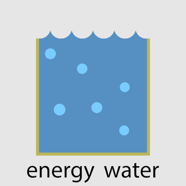 Water energy icon flat design concept