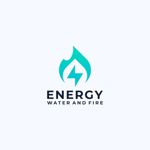 Water and fire energy logo icon