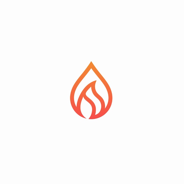 water fire logo vector icon line illustration