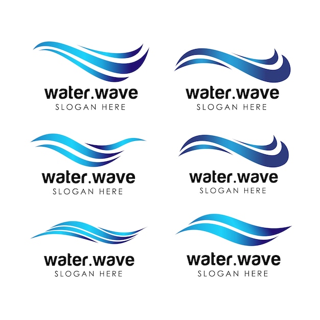 water industry logo and icon template. flowing water logo design