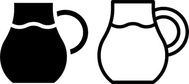 water jug icon sign or symbol in glyph and line style isolated on transparent background