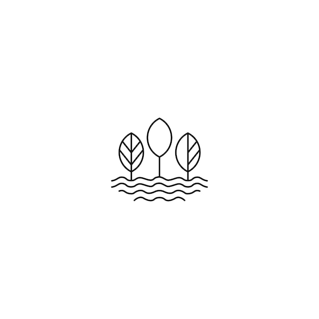 Water leaf logo icon design template vector illustration