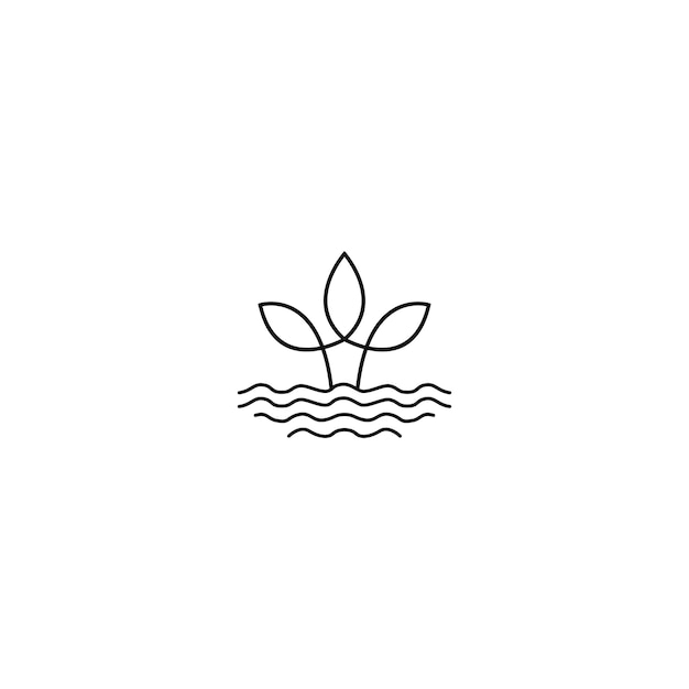 Water leaf logo icon design template vector illustration