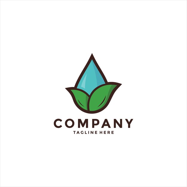 water and leaf logo template