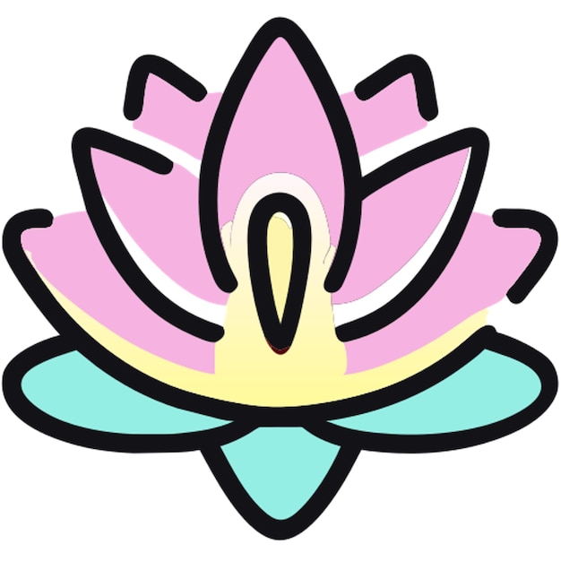 water lily icon doodle offset fill