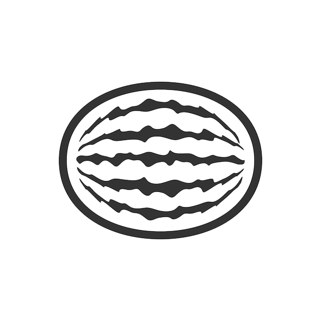 Water melon icon in black and white