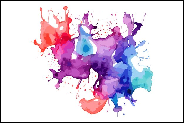 Vector water multicolor splatter vector art