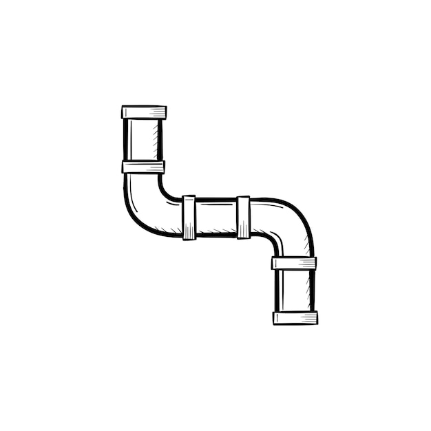 Water pipe hand drawn outline doodle icon. Pipeline vector sketch icon. Tube illustration for print, web, mobile and infographics isolated on white background.