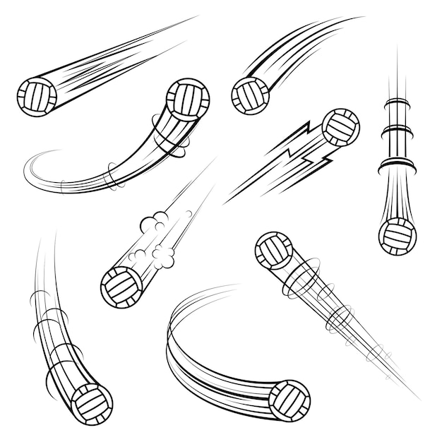 Water polo ball symbols movement set