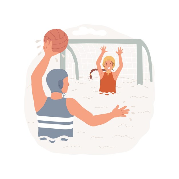 Vector water polo isolated cartoon vector illustrations