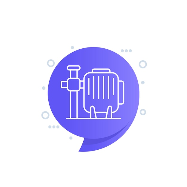 Water pump line icon vector