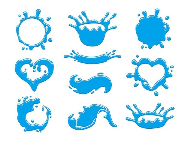 water splash vector illustrations set