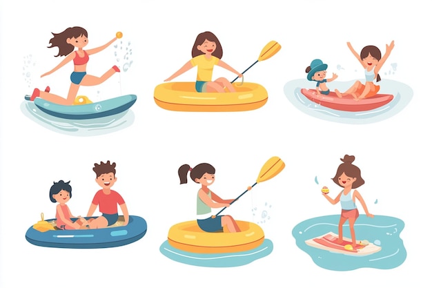 Water Sports Illustration Flat Style