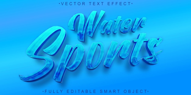 Water Sports Vector Fully Editable Smart Object Text Effect