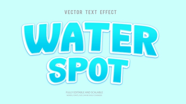 Water spot 3d editable text effect vector