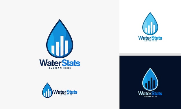 Water Stats logo designs vector