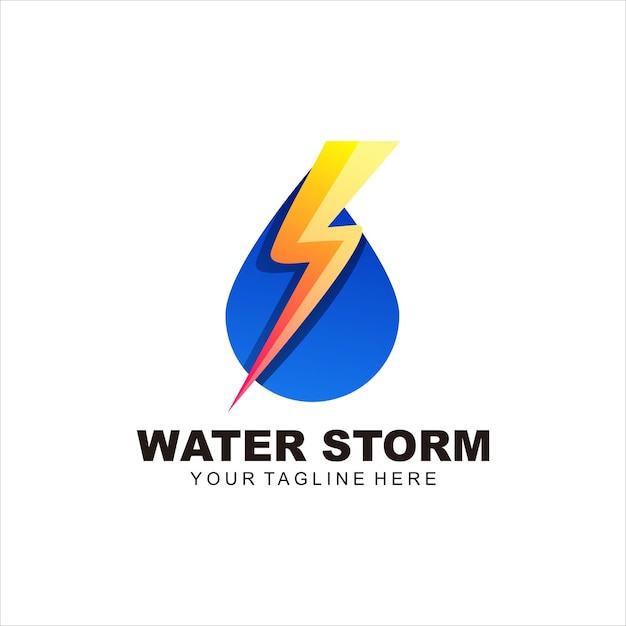 water storm colorful logo illustration