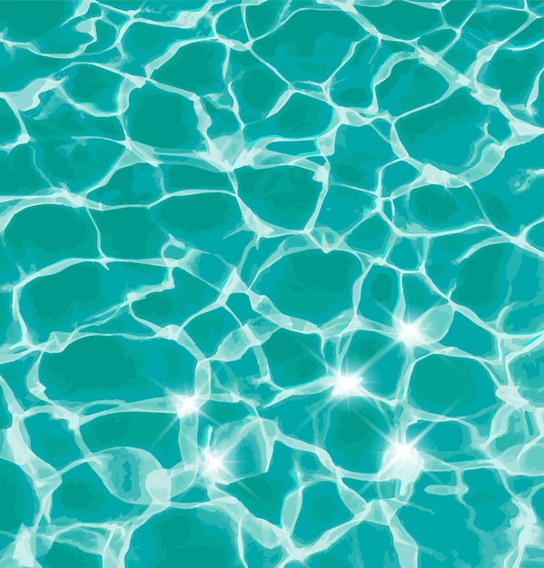 Vector water surface background with ripples and sun reflections