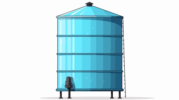 Vector water tank vector on white background for design projects