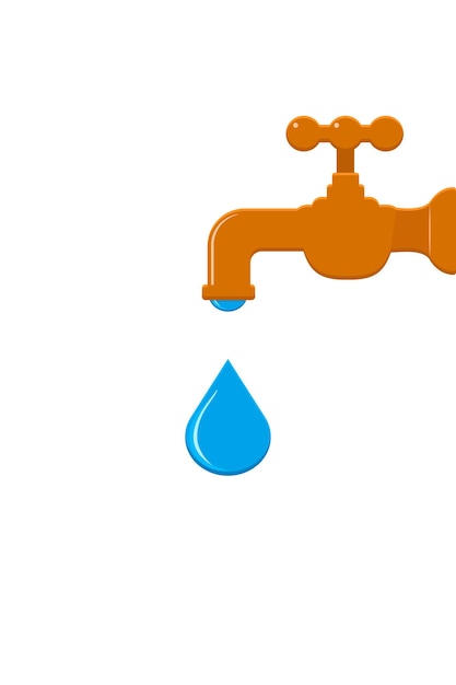 Water tap with falling drop icon symbol Vector illustration