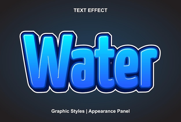 Water text effect with graphic style and editable