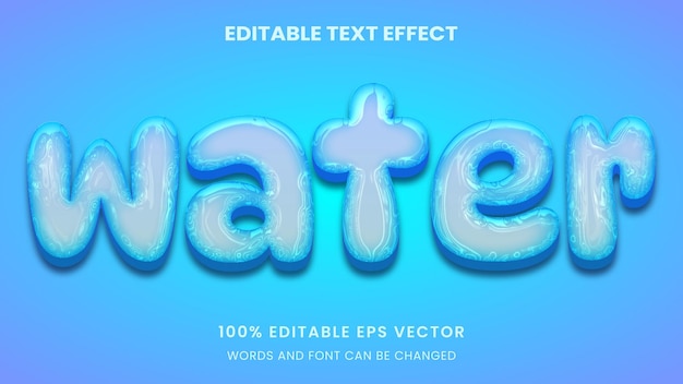 Water transparent bubble graphic style editable text effect