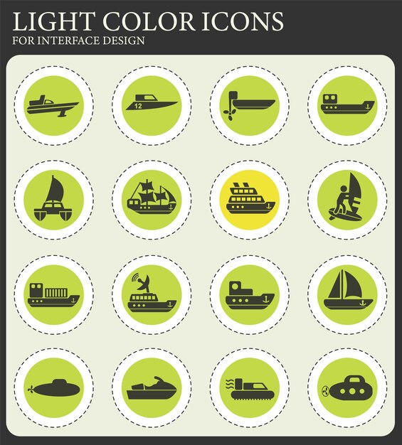 Vector water transport icon set