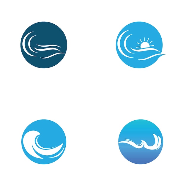 Water wave beach logo vector