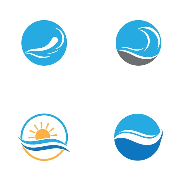 Water wave beach logo vector