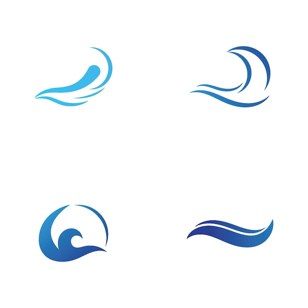 Water wave beach logo vector