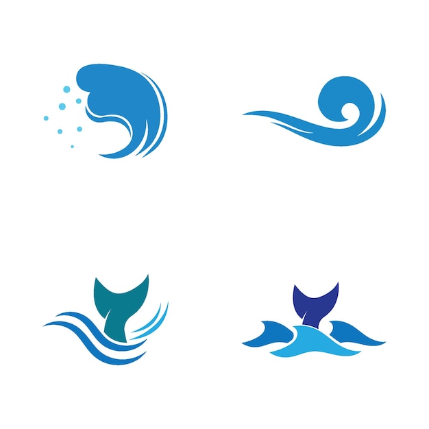 Water wave beach logo vector