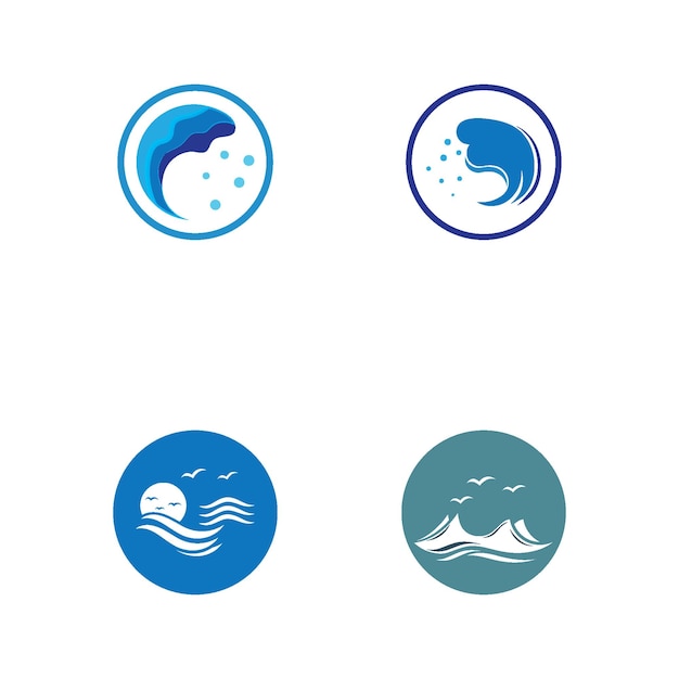 Water wave beach logo vector