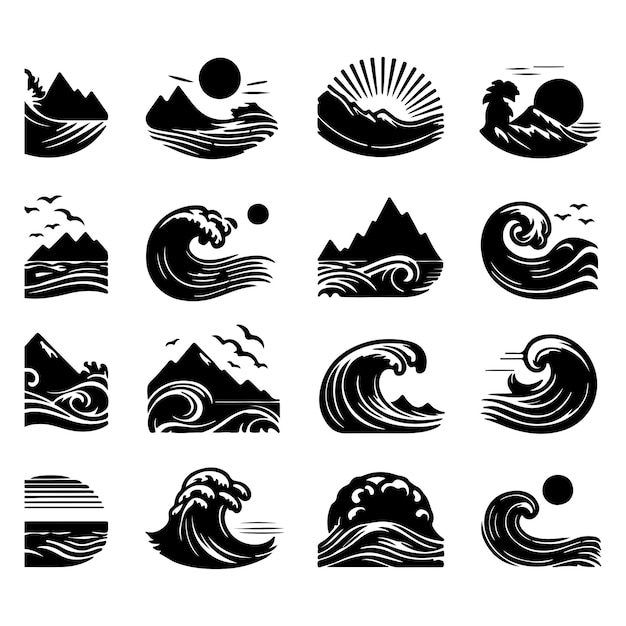 Vector water wave element vector design collection