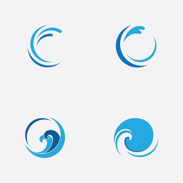 Water Wave Icon Logo Template