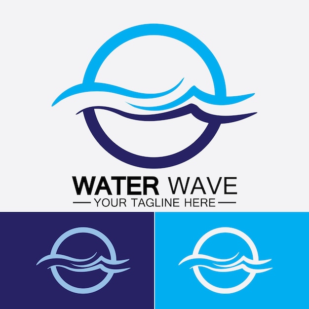 Water wave icon vector illustration design logo