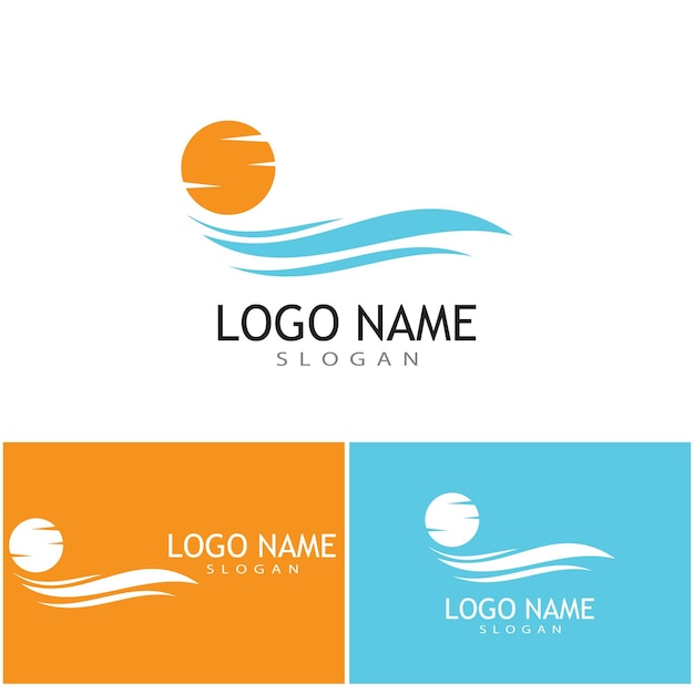 Water wave icon vector illustration design logo