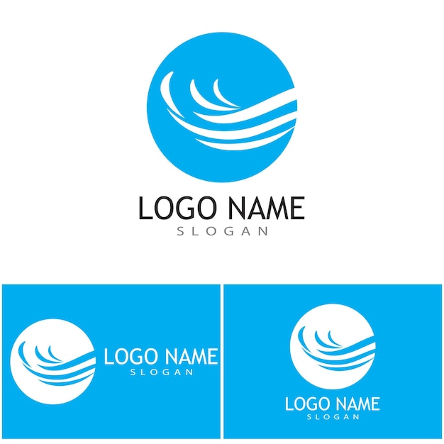 Water wave icon vector illustration design logo