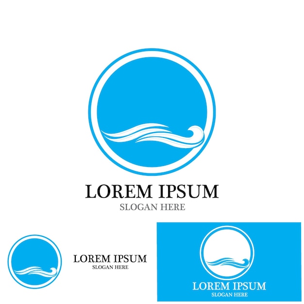 Water wave icon vector illustration template design