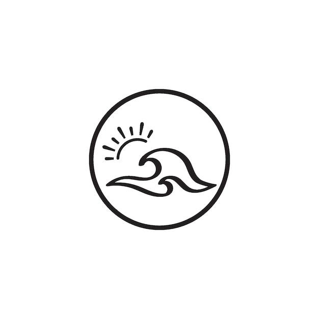 Water wave icon vector