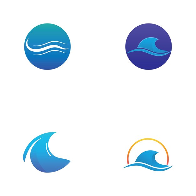 Water wave icon vector