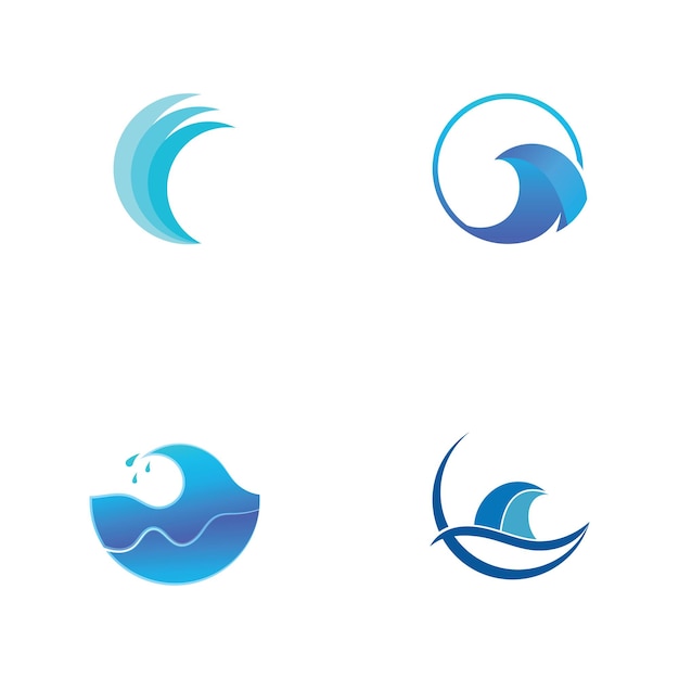 Water wave icon vector