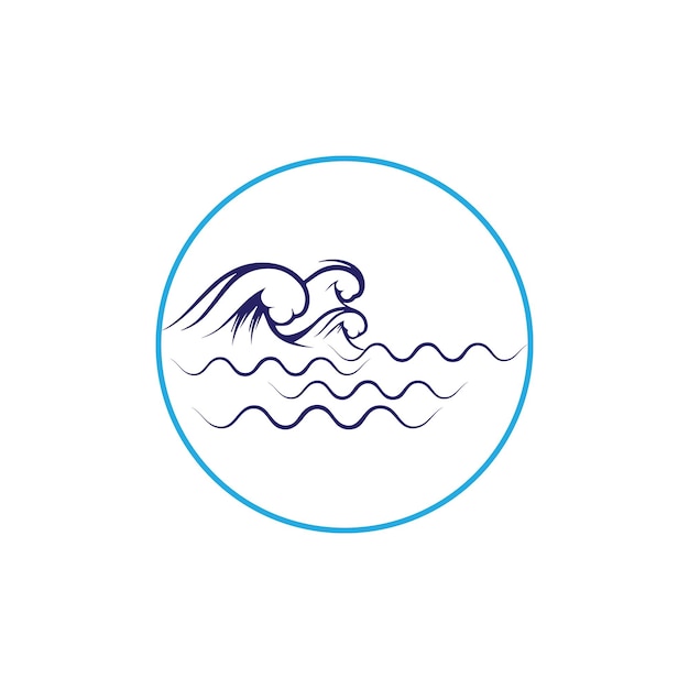 Water wave icon vector