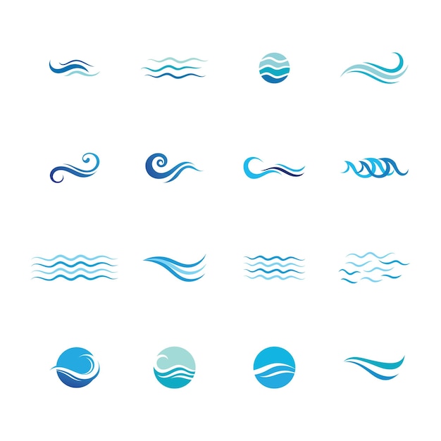 Water wave icon vector