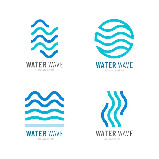 Water wave logo collection