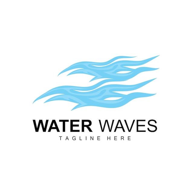 Water Wave Logo Deep Sea Vector Maritime Background Template Design