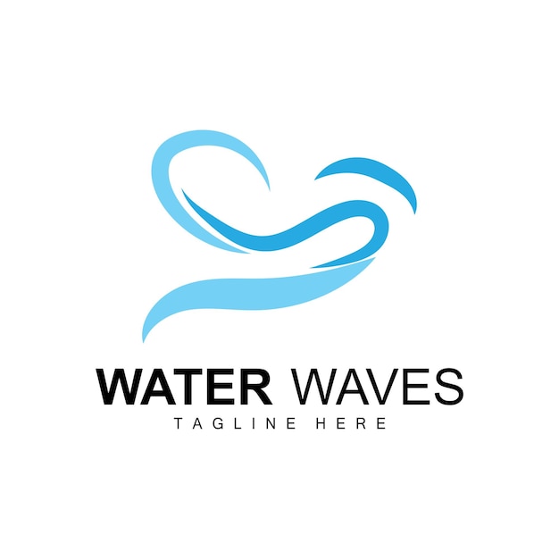 Water Wave Logo Deep Sea Vector Maritime Background Template Design