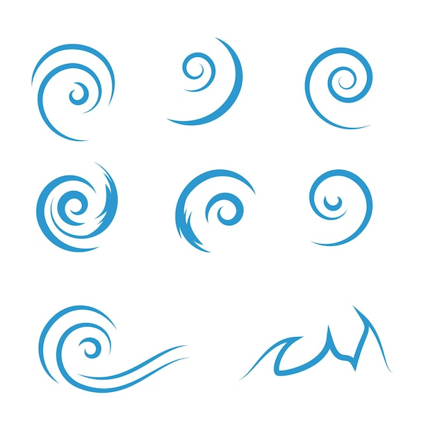 Water wave logo design set