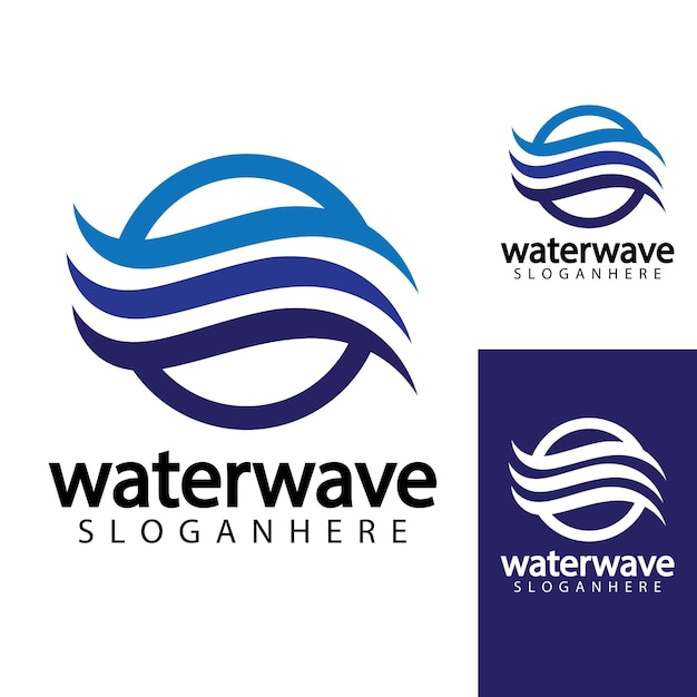 Water wave logo design template