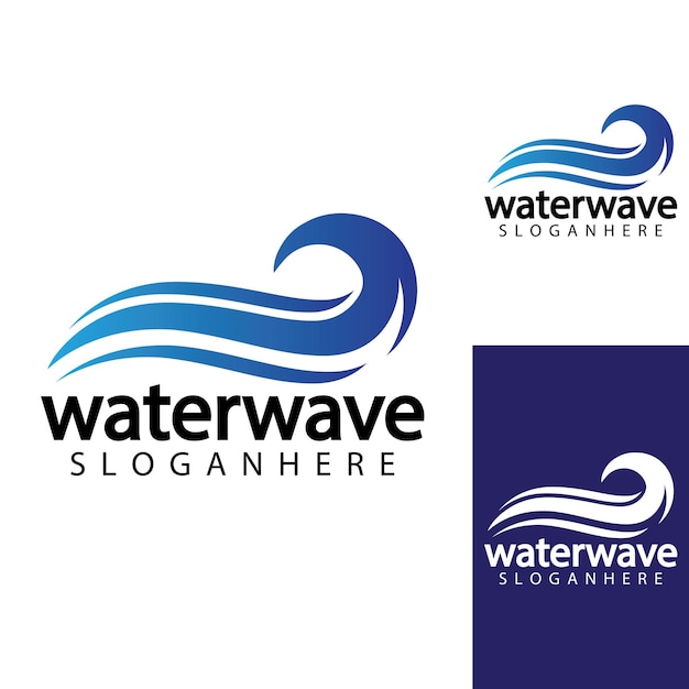 Water wave logo design template